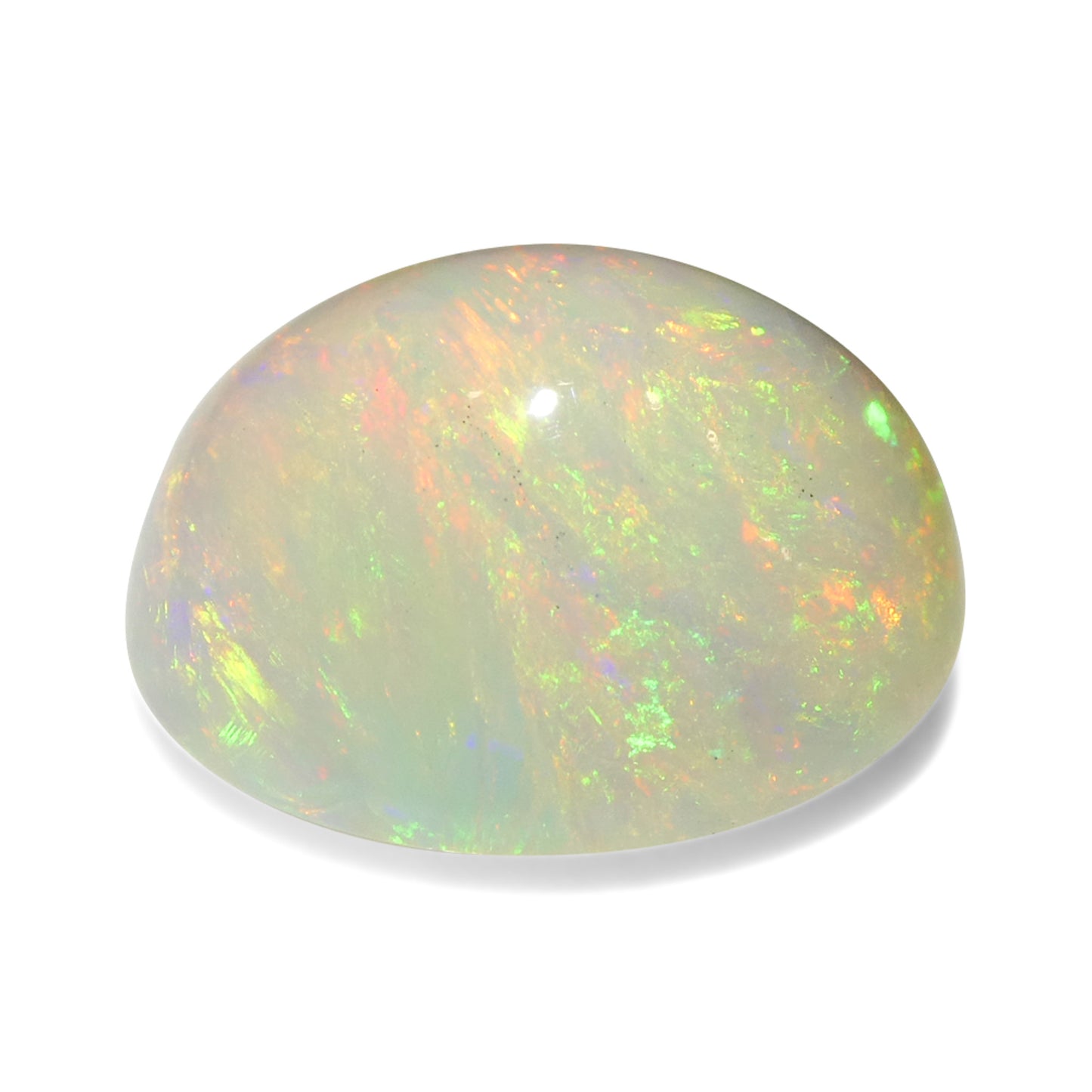 3.34ct Oval Cabochon White Welo Opal from Ethiopia - Skyjems Wholesale Gemstones