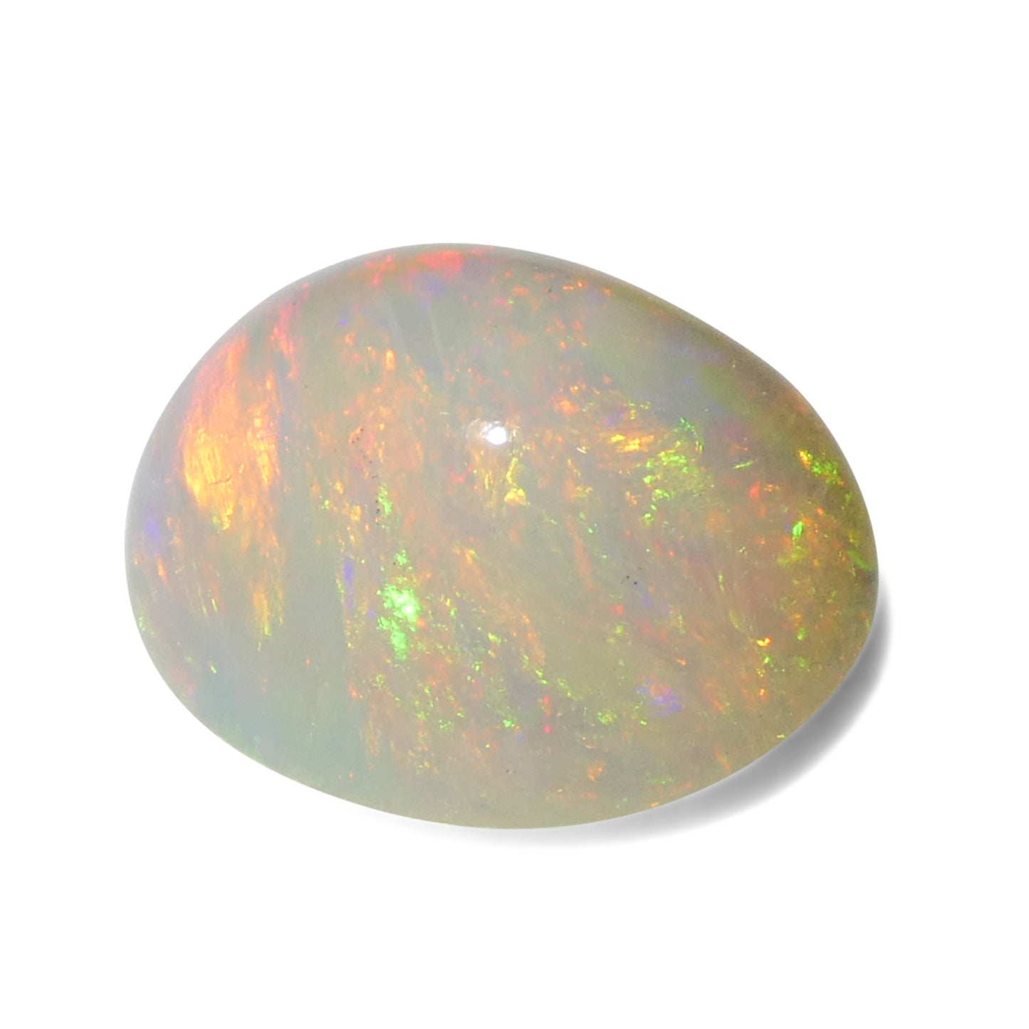 3.34ct Oval Cabochon White Welo Opal from Ethiopia - Skyjems Wholesale Gemstones