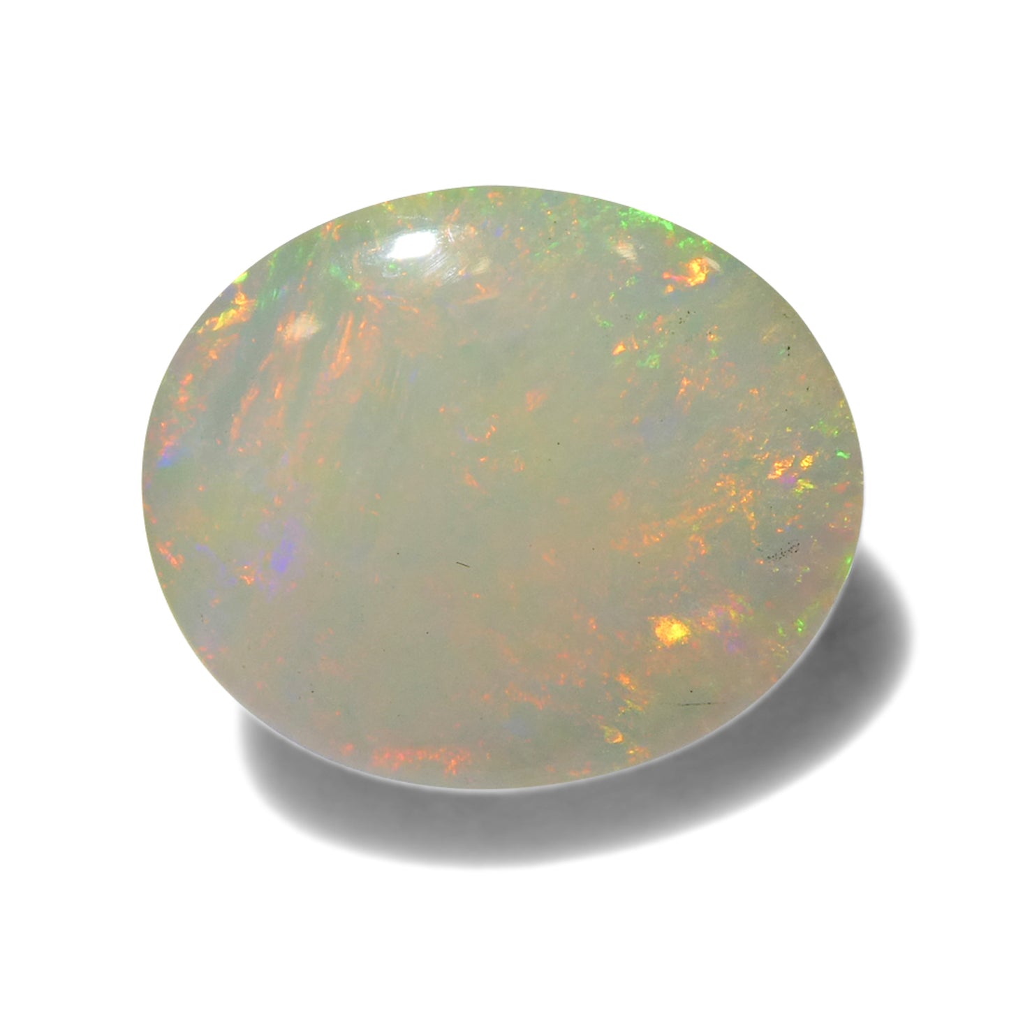 3.34ct Oval Cabochon White Welo Opal from Ethiopia - Skyjems Wholesale Gemstones