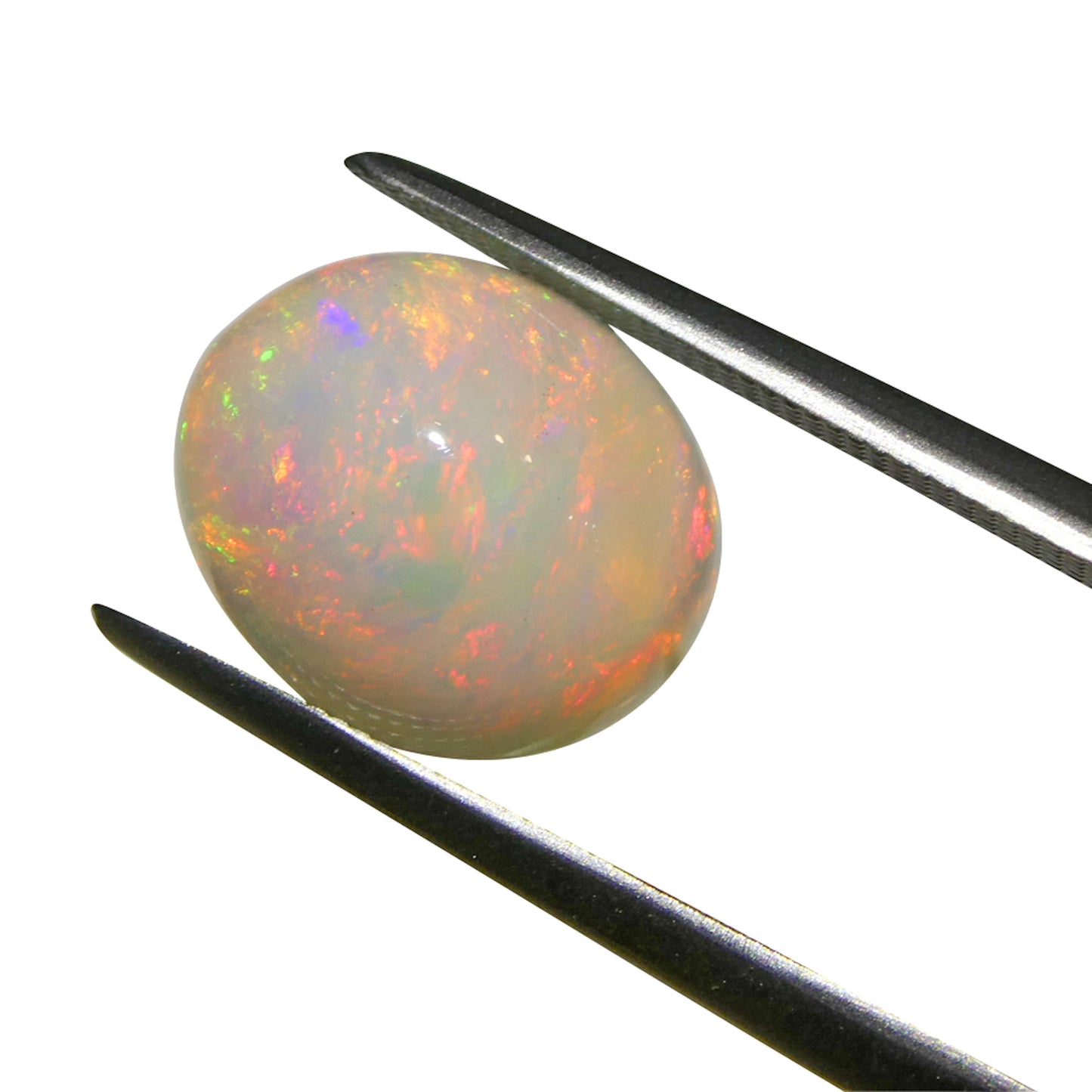 3.34ct Oval Cabochon White Welo Opal from Ethiopia - Skyjems Wholesale Gemstones