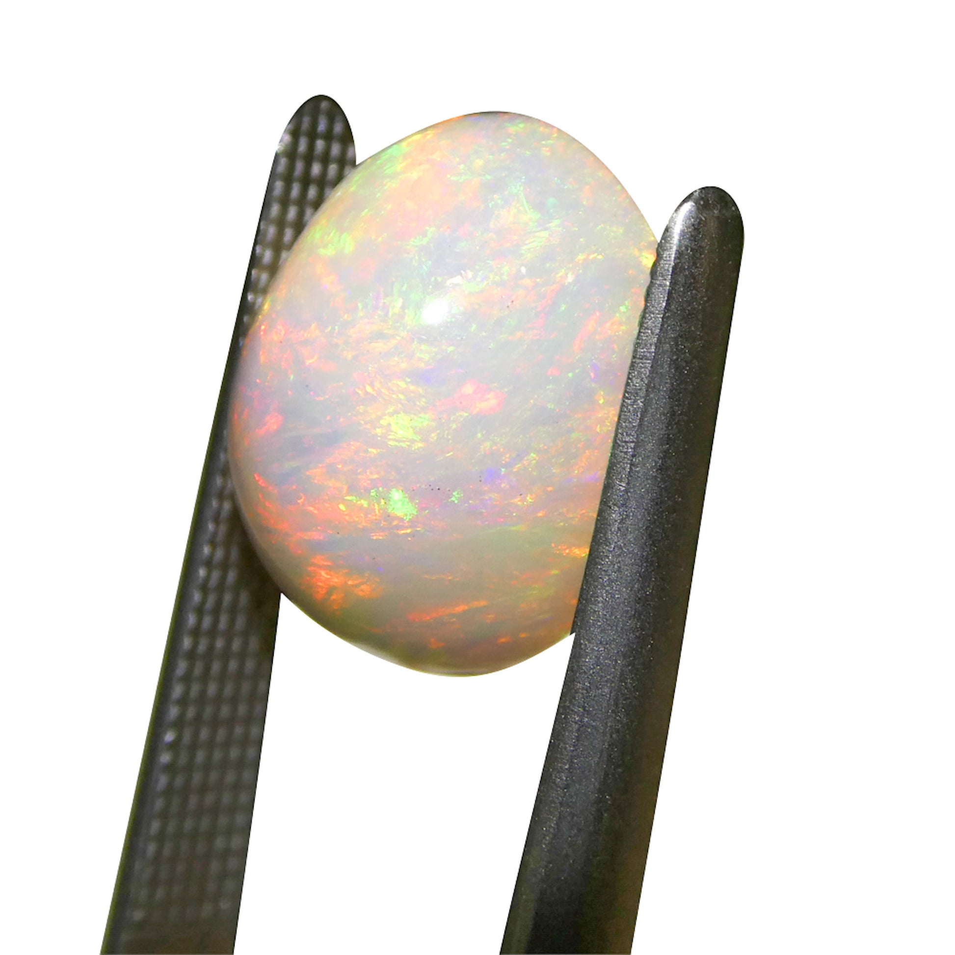 3.34ct Oval Cabochon White Welo Opal from Ethiopia - Skyjems Wholesale Gemstones