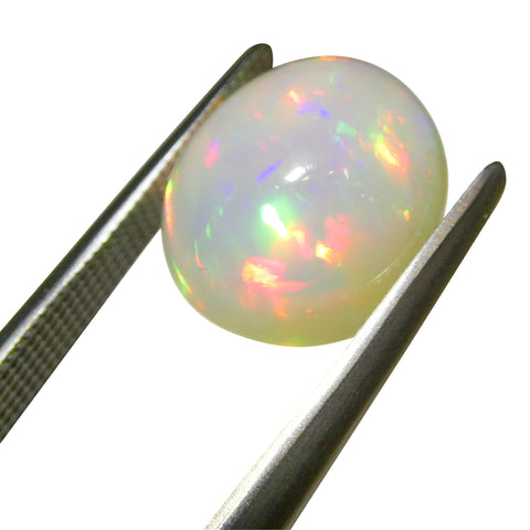 4.24ct Oval Cabochon White Welo Opal from Ethiopia