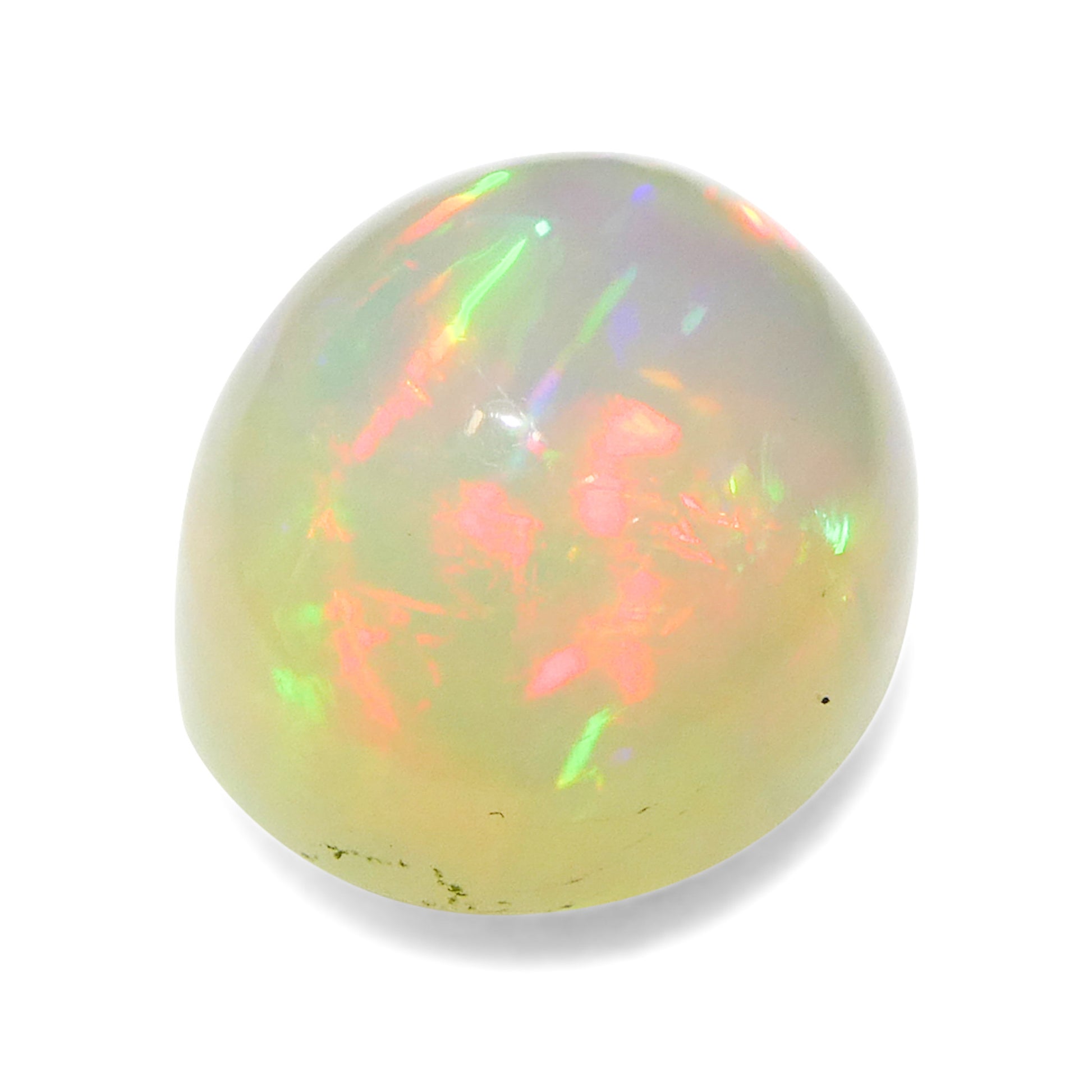 4.24ct Oval Cabochon White Welo Opal from Ethiopia - Skyjems Wholesale Gemstones