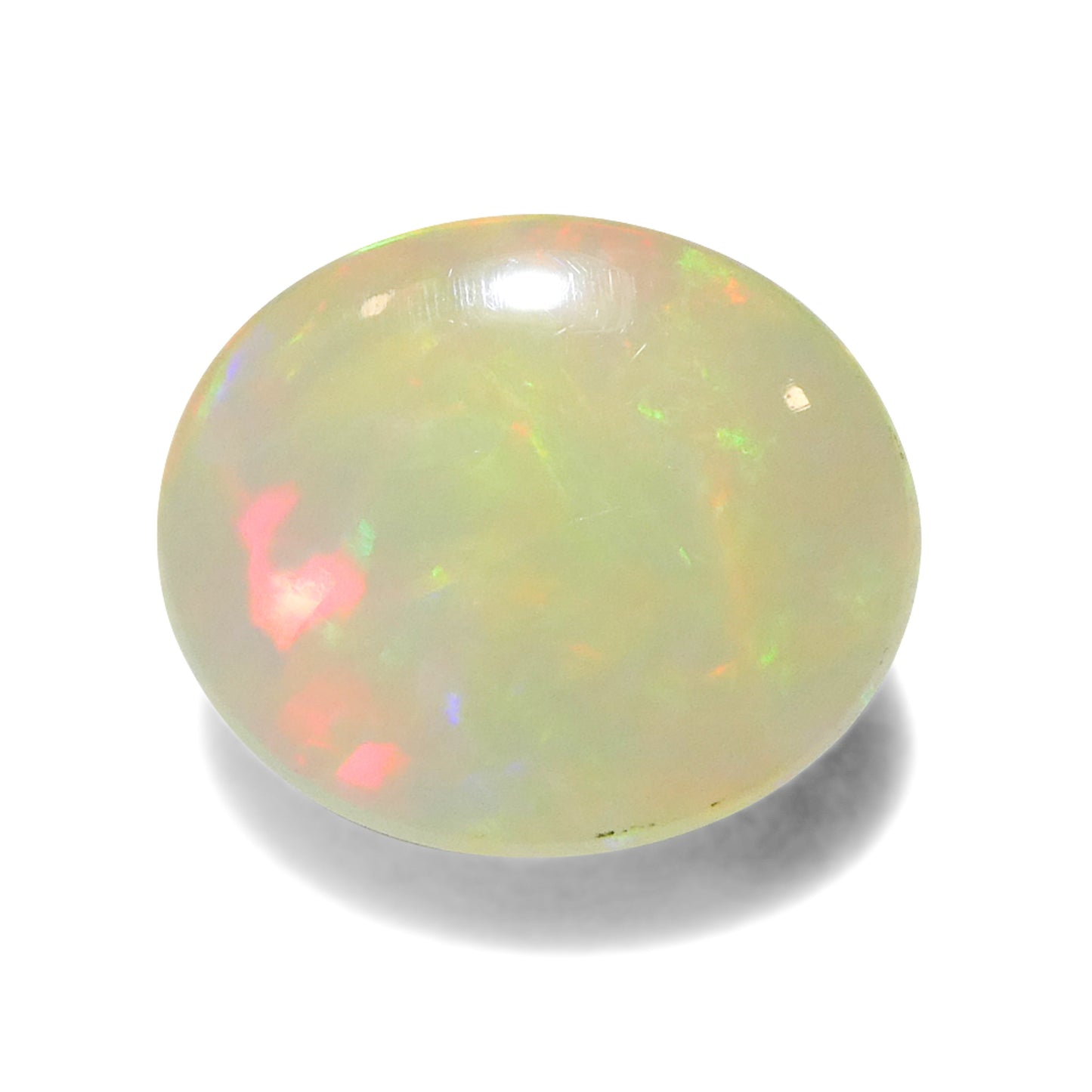 4.24ct Oval Cabochon White Welo Opal from Ethiopia - Skyjems Wholesale Gemstones