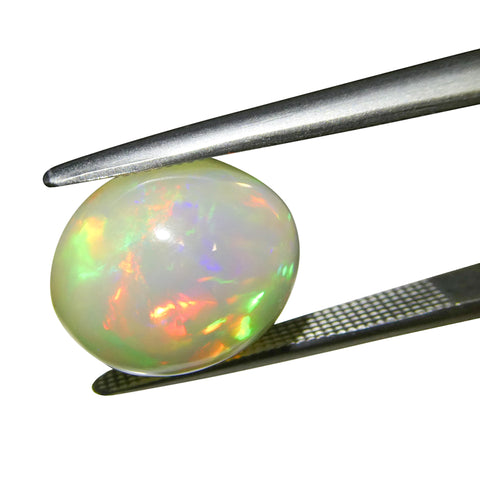 4.24ct Oval Cabochon White Welo Opal from Ethiopia