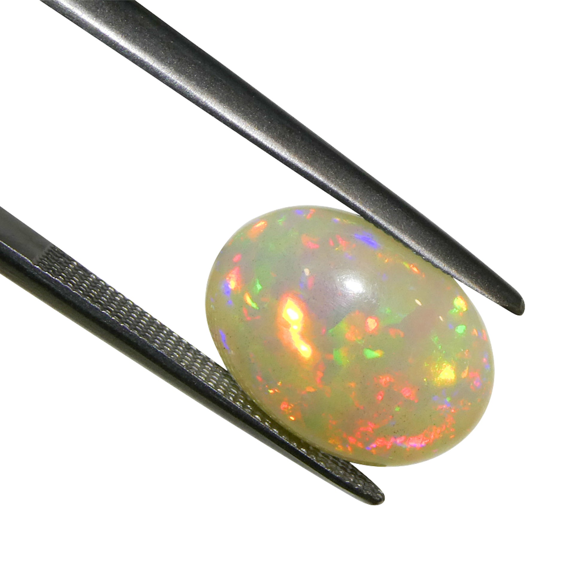 2.87ct Oval Cabochon White Welo Opal from Ethiopia - Skyjems Wholesale Gemstones