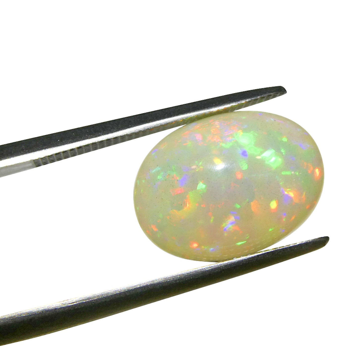 2.87ct Oval Cabochon White Welo Opal from Ethiopia - Skyjems Wholesale Gemstones