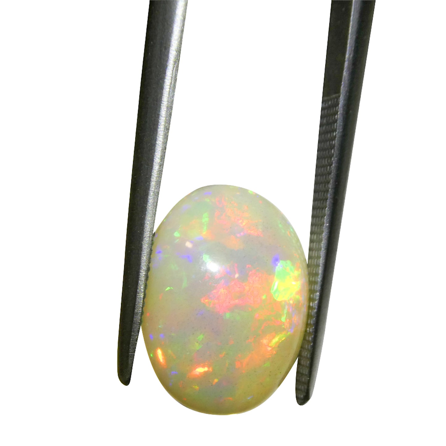 2.87ct Oval Cabochon White Welo Opal from Ethiopia - Skyjems Wholesale Gemstones