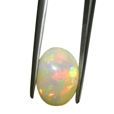 2.87ct Oval Cabochon White Welo Opal from Ethiopia