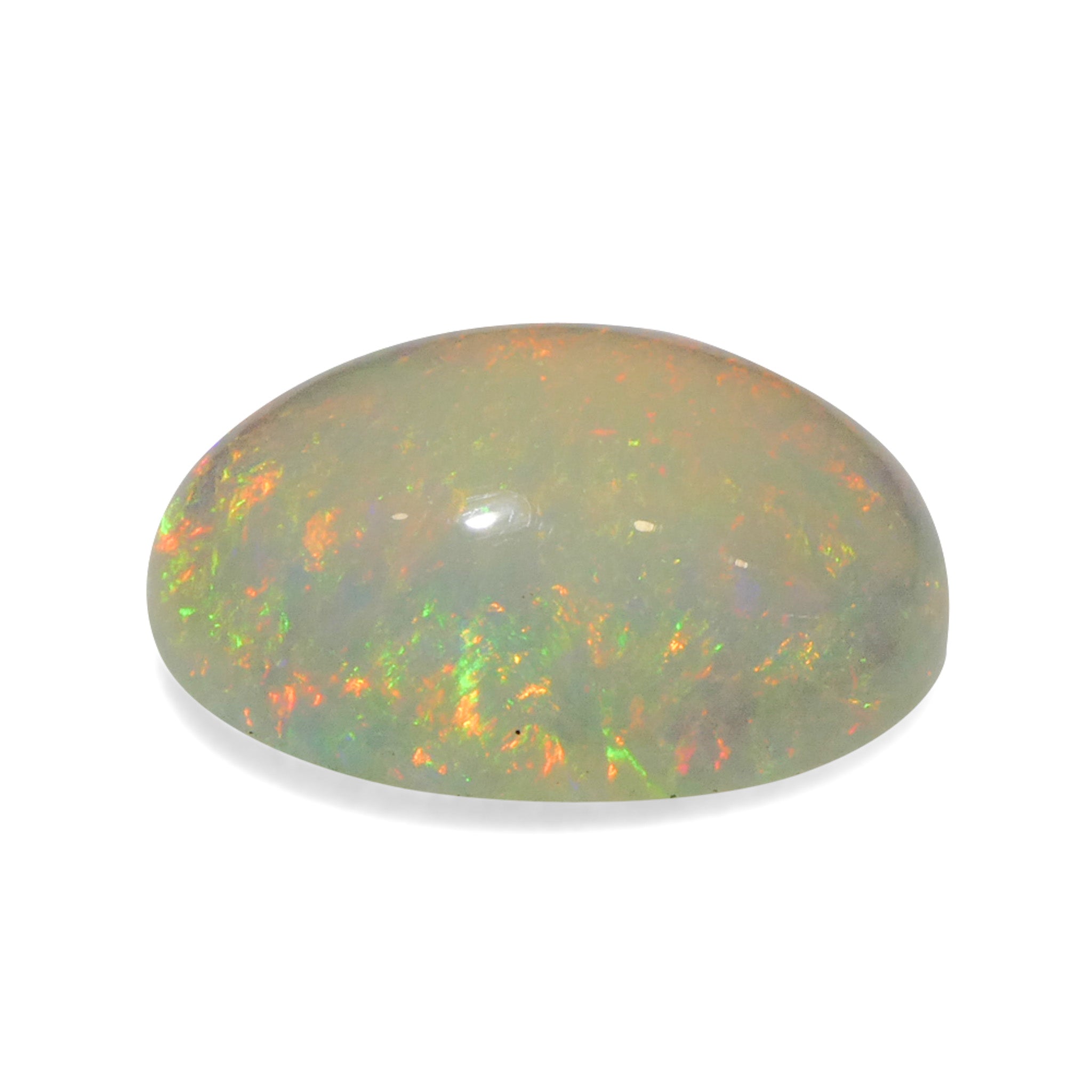 3.58ct Oval Cabochon White Welo Opal from Ethiopia - Skyjems Wholesale Gemstones
