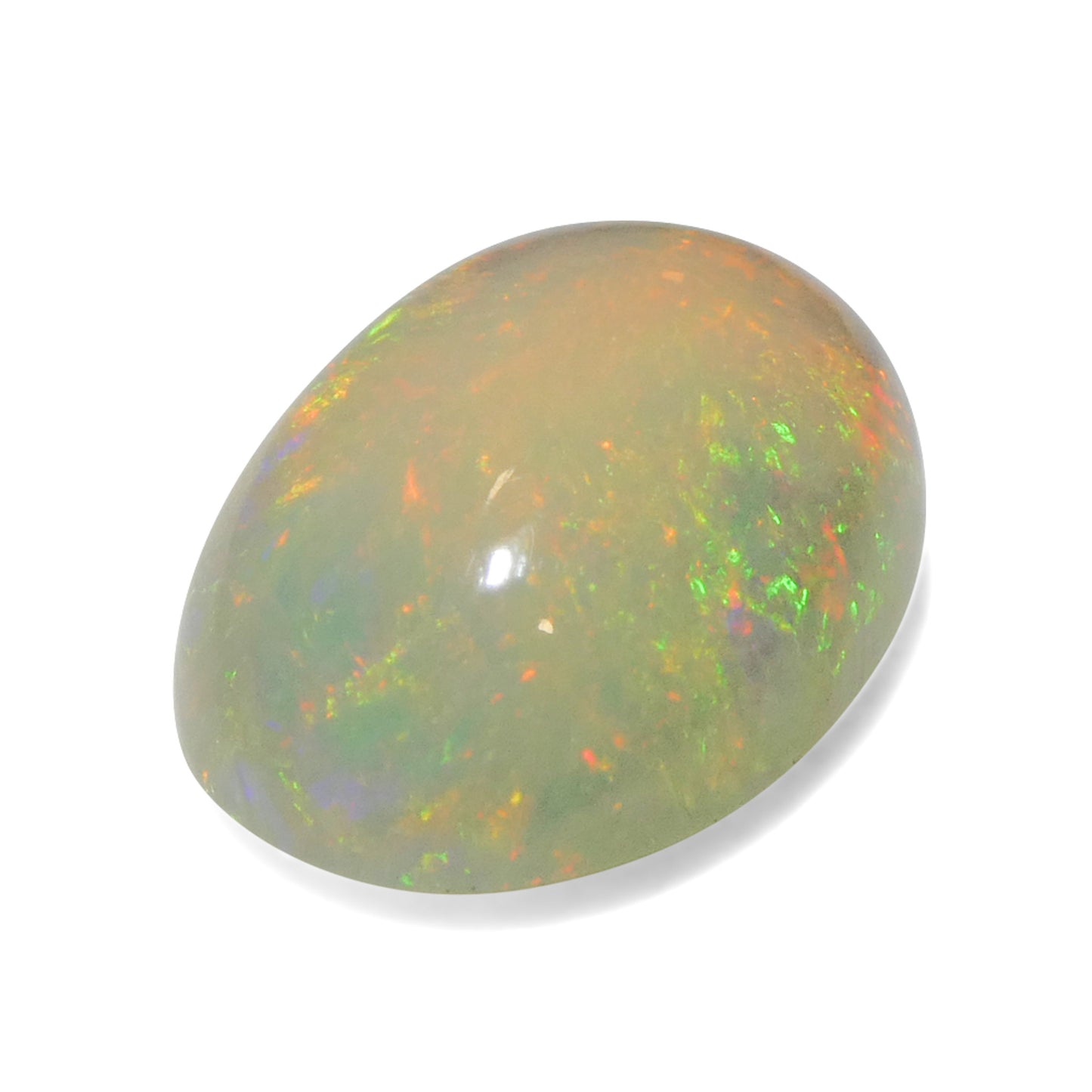 3.58ct Oval Cabochon White Welo Opal from Ethiopia - Skyjems Wholesale Gemstones