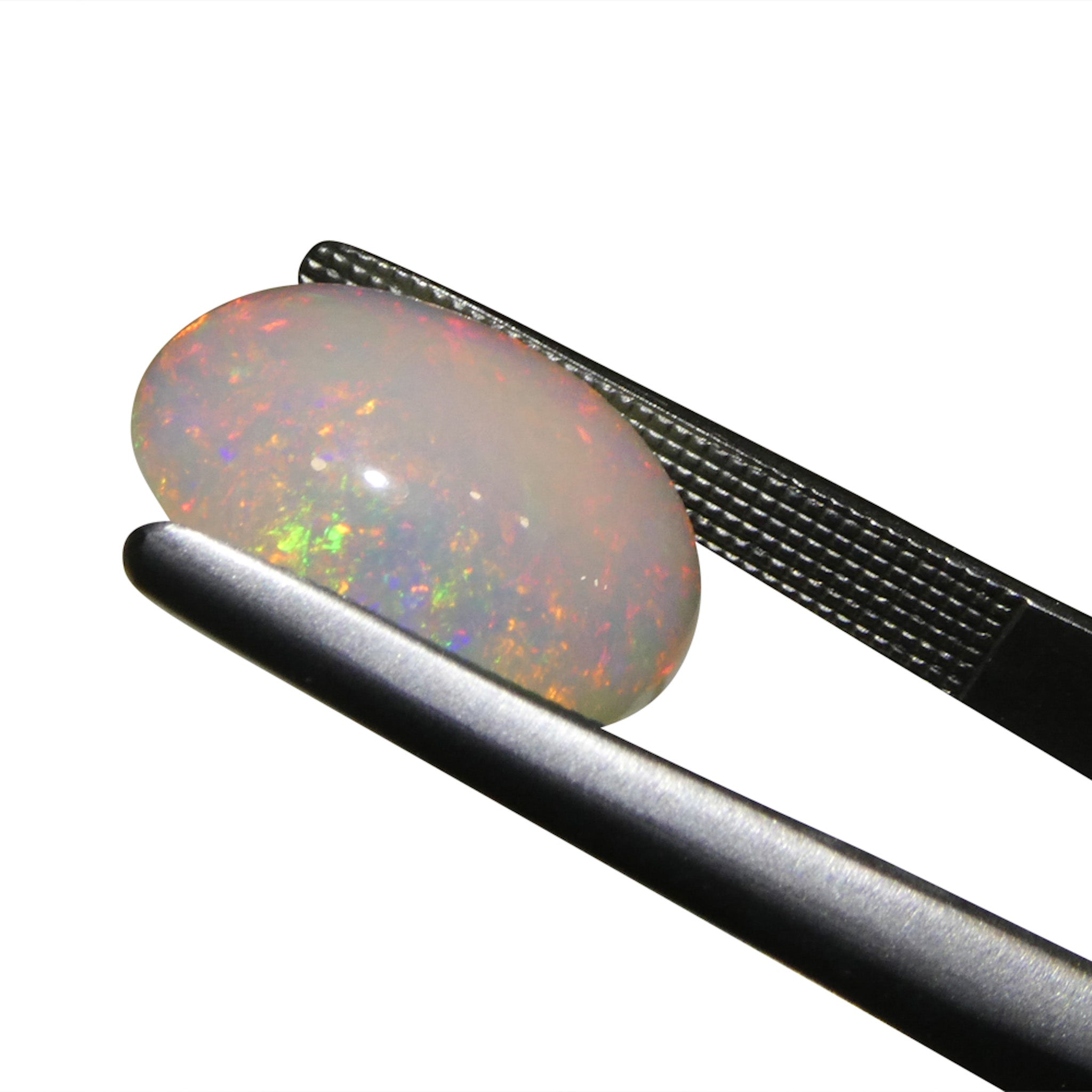 3.58ct Oval Cabochon White Welo Opal from Ethiopia - Skyjems Wholesale Gemstones