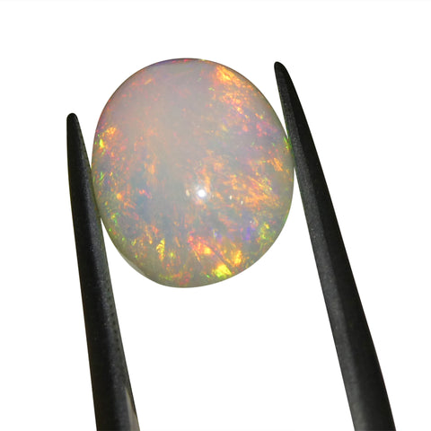 3.58ct Oval Cabochon White Welo Opal from Ethiopia