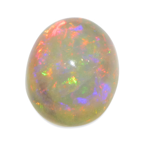 3.6ct Oval Cabochon White Welo Opal from Ethiopia