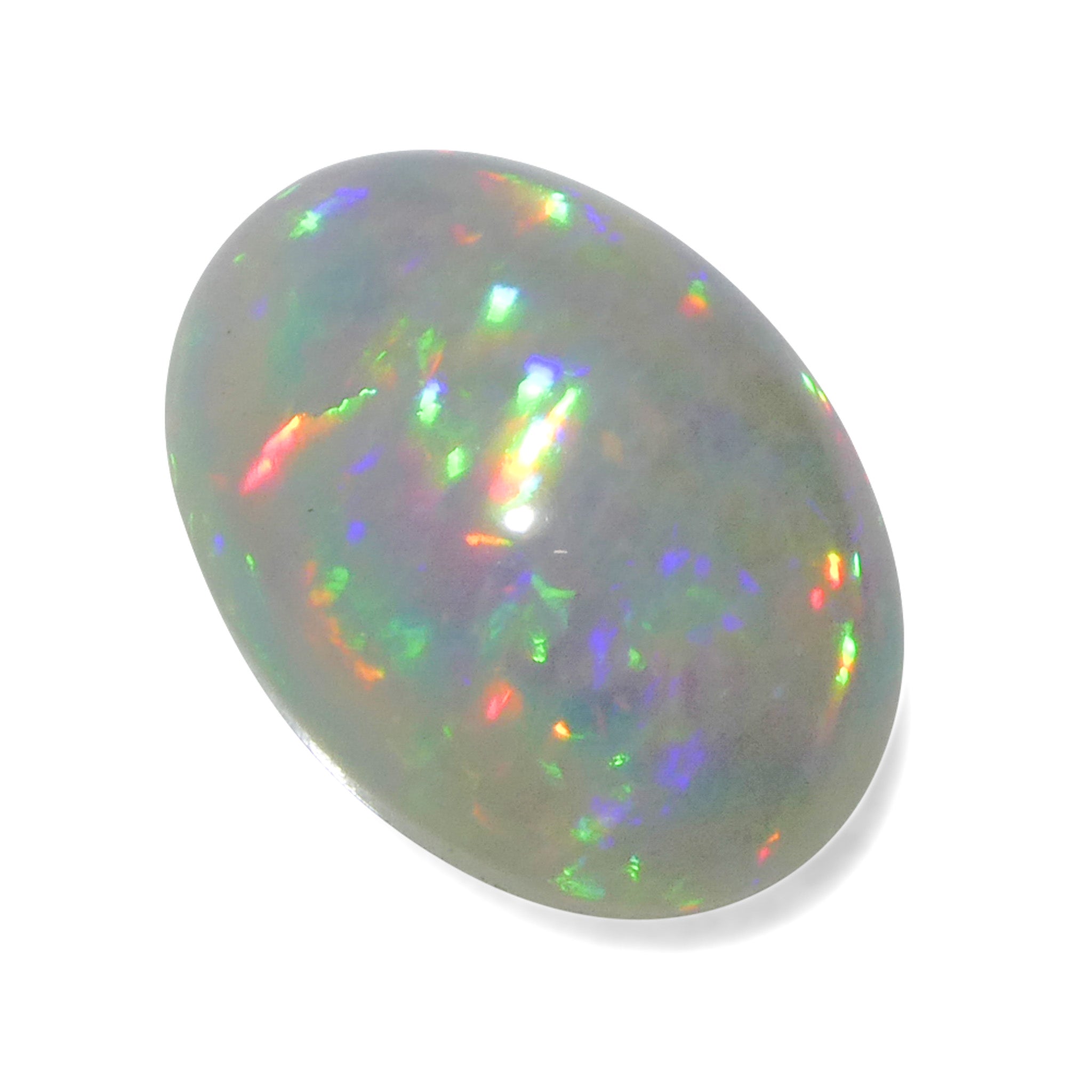 3.79ct Oval Cabochon White Welo Opal from Ethiopia - Skyjems Wholesale Gemstones