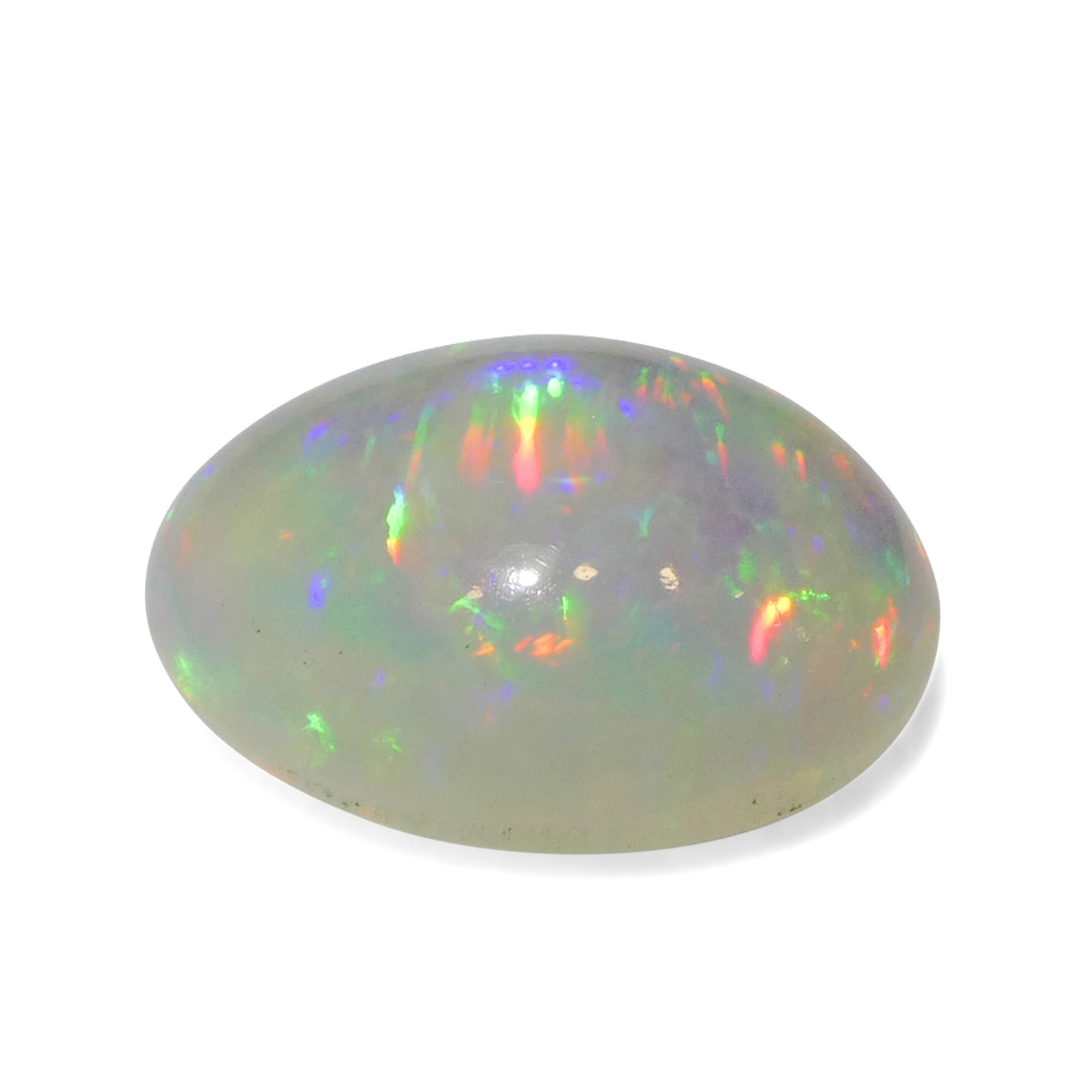 3.79ct Oval Cabochon White Welo Opal from Ethiopia - Skyjems Wholesale Gemstones