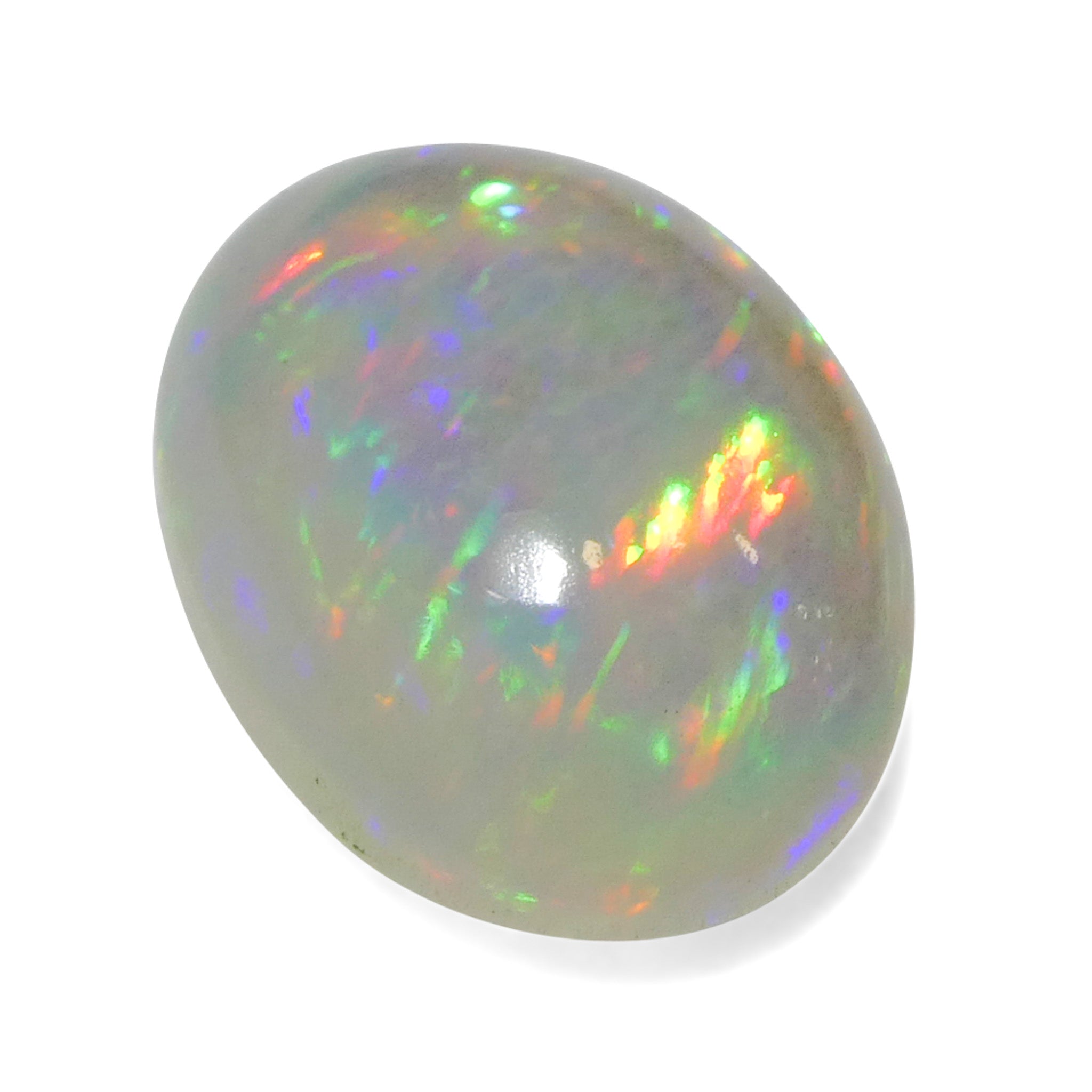 3.79ct Oval Cabochon White Welo Opal from Ethiopia - Skyjems Wholesale Gemstones