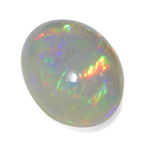 3.79ct Oval Cabochon White Welo Opal from Ethiopia