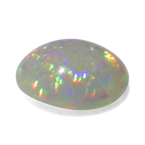 3.79ct Oval Cabochon White Welo Opal from Ethiopia