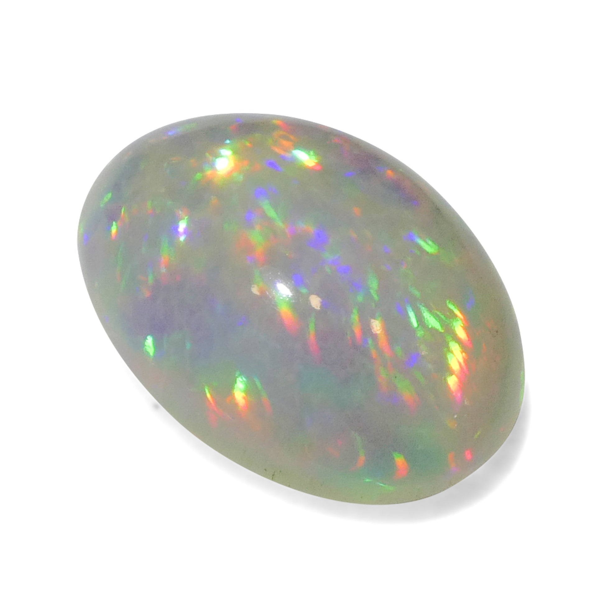 3.79ct Oval Cabochon White Welo Opal from Ethiopia - Skyjems Wholesale Gemstones