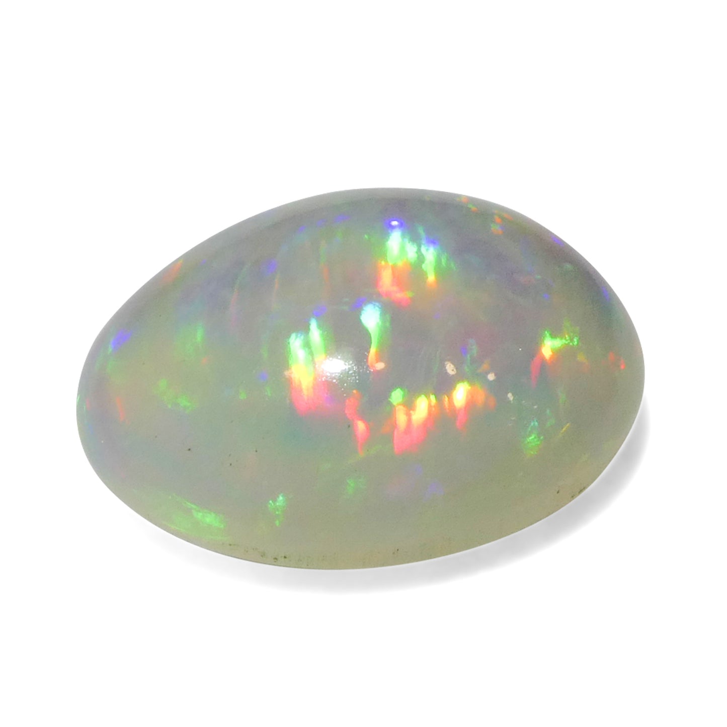 3.79ct Oval Cabochon White Welo Opal from Ethiopia - Skyjems Wholesale Gemstones