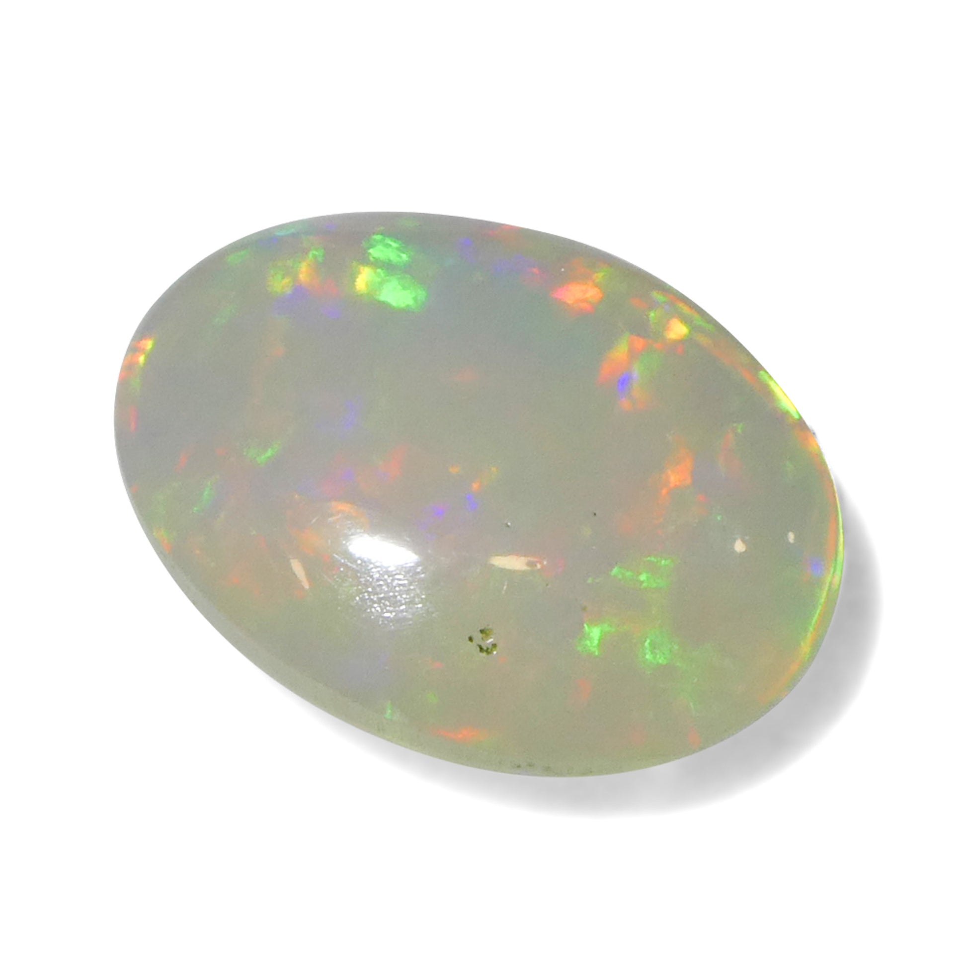 3.79ct Oval Cabochon White Welo Opal from Ethiopia - Skyjems Wholesale Gemstones