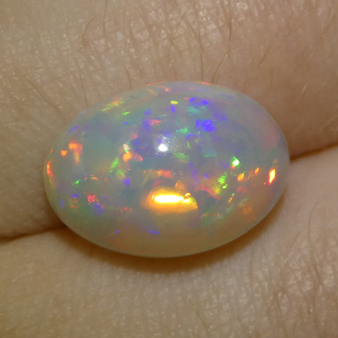 3.54ct Oval Cabochon White Welo Opal from Ethiopia