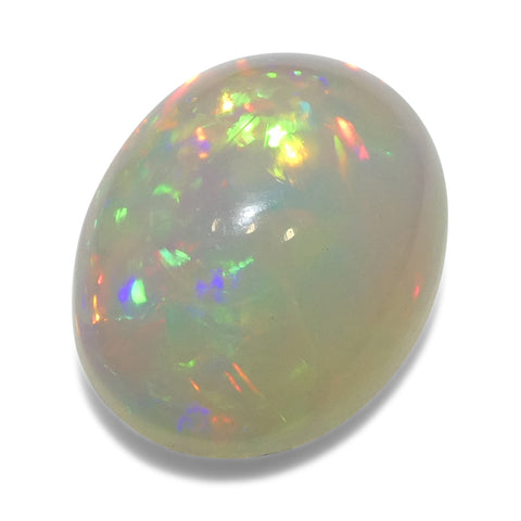 3.54ct Oval Cabochon White Welo Opal from Ethiopia