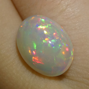 3.54ct Oval Cabochon White Welo Opal from Ethiopia - Skyjems Wholesale Gemstones
