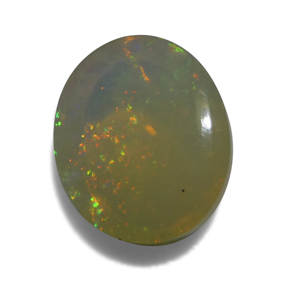 4.31ct Oval Cabochon White Crystal Opal from Ethiopia - Skyjems Wholesale Gemstones