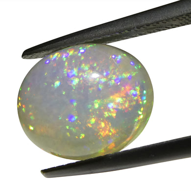 4.31ct Oval Cabochon White Crystal Opal from Ethiopia - Skyjems Wholesale Gemstones