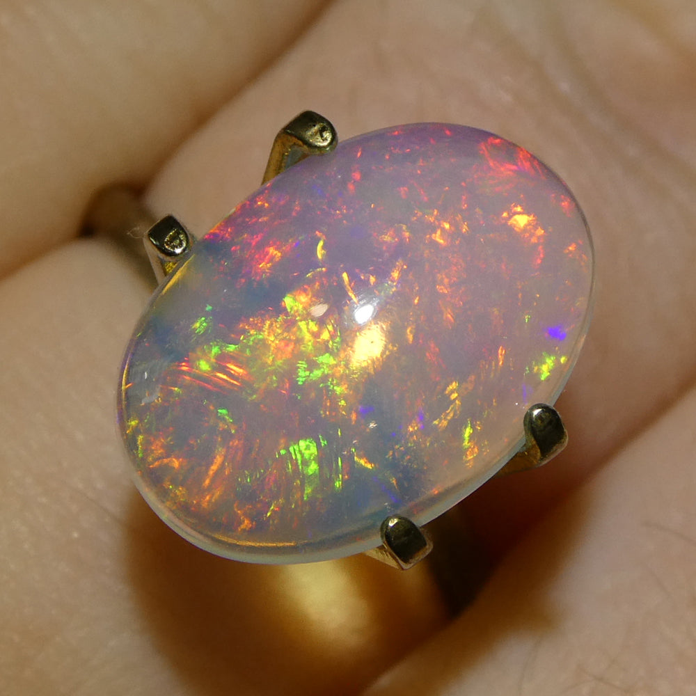 2.71ct Oval Cabochon White Crystal Opal from Ethiopia - Skyjems Wholesale Gemstones