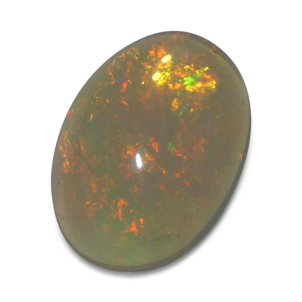 2.71ct Oval Cabochon White Crystal Opal from Ethiopia - Skyjems Wholesale Gemstones