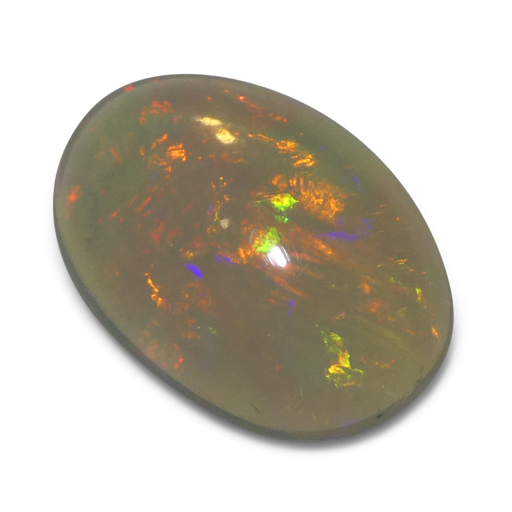 2.71ct Oval Cabochon White Crystal Opal from Ethiopia - Skyjems Wholesale Gemstones