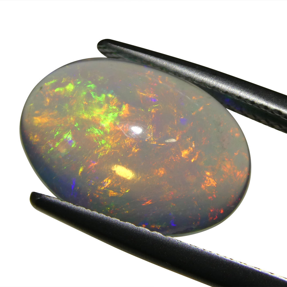 2.71ct Oval Cabochon White Crystal Opal from Ethiopia - Skyjems Wholesale Gemstones