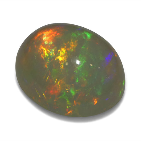 2.57ct Oval Cabochon White Crystal Opal from Ethiopia