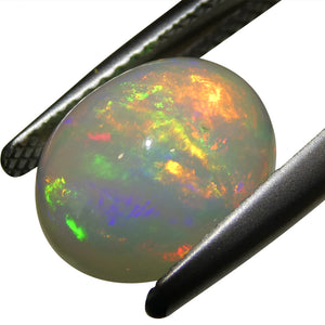 2.57ct Oval Cabochon White Crystal Opal from Ethiopia - Skyjems Wholesale Gemstones