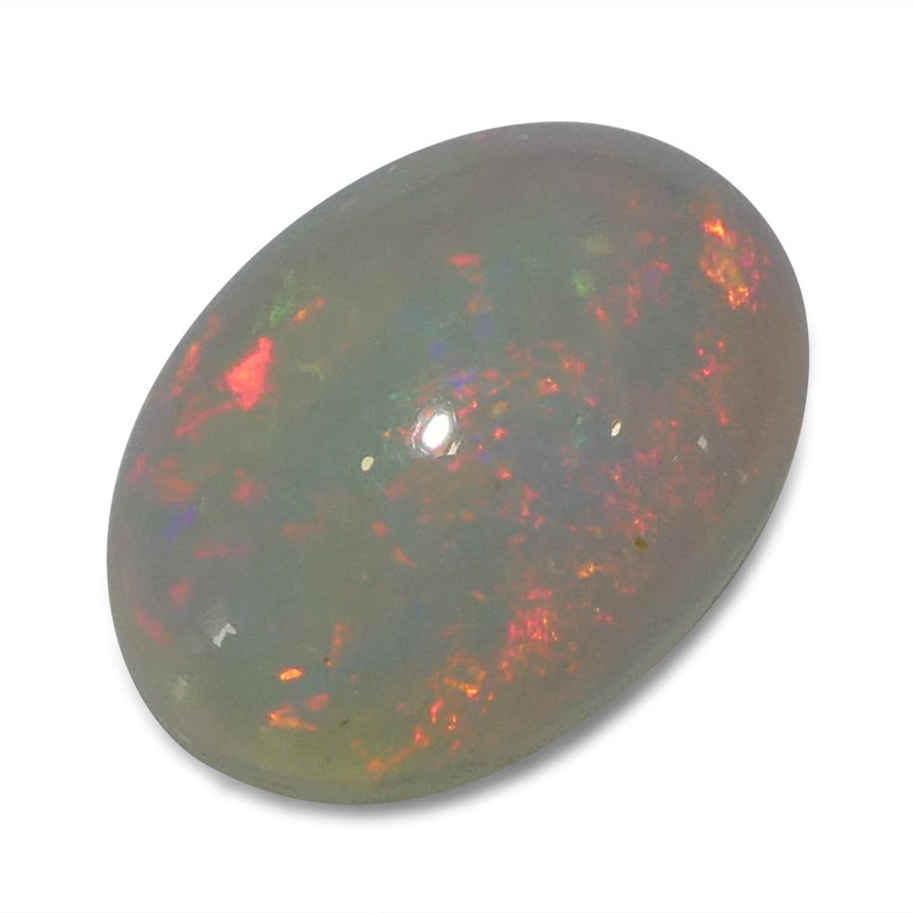 3.48ct Oval Cabochon White Crystal Opal from Ethiopia - Skyjems Wholesale Gemstones