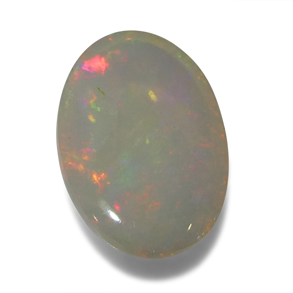 3.48ct Oval Cabochon White Crystal Opal from Ethiopia - Skyjems Wholesale Gemstones