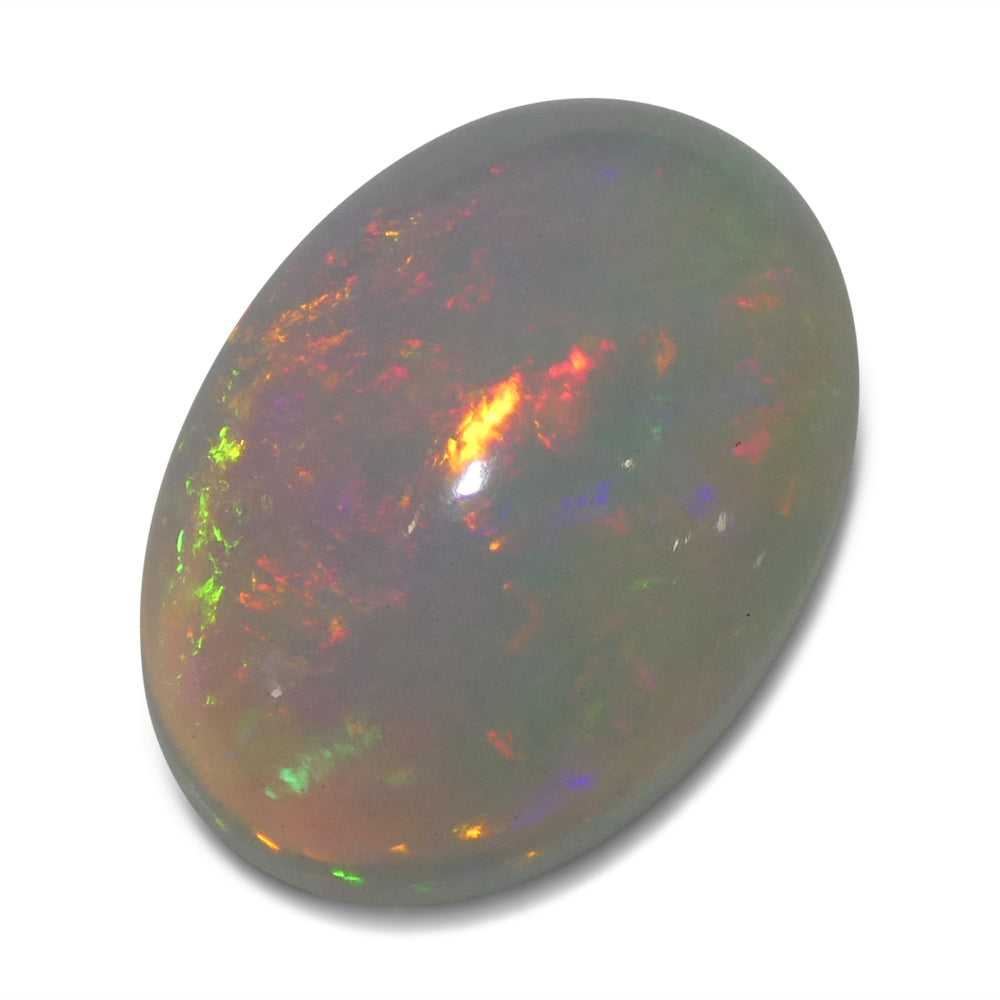 4.02ct Oval Cabochon White Crystal Opal from Ethiopia - Skyjems Wholesale Gemstones