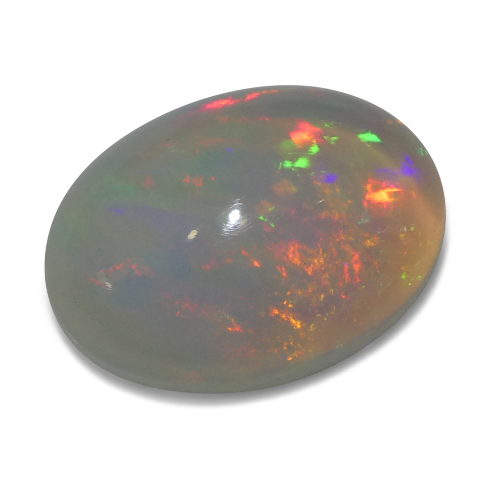 4.02ct Oval Cabochon White Crystal Opal from Ethiopia - Skyjems Wholesale Gemstones