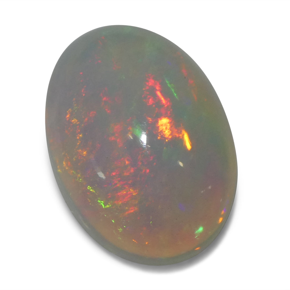 4.02ct Oval Cabochon White Crystal Opal from Ethiopia - Skyjems Wholesale Gemstones