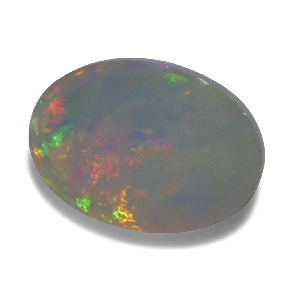 4.02ct Oval Cabochon White Crystal Opal from Ethiopia - Skyjems Wholesale Gemstones