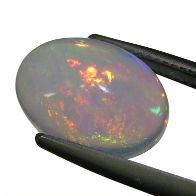 4.02ct Oval Cabochon White Crystal Opal from Ethiopia - Skyjems Wholesale Gemstones