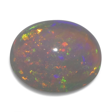 3.15ct Oval Cabochon White Crystal Opal from Ethiopia - Skyjems Wholesale Gemstones