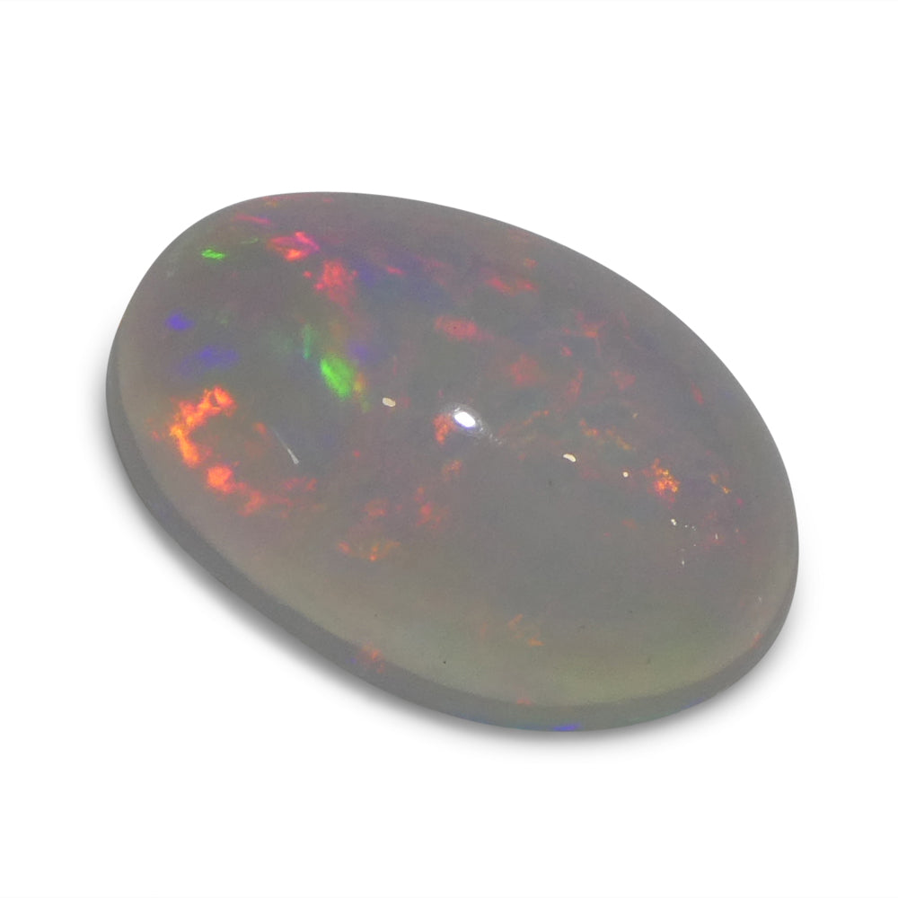 3.32ct Oval Cabochon White Crystal Opal from Ethiopia - Skyjems Wholesale Gemstones