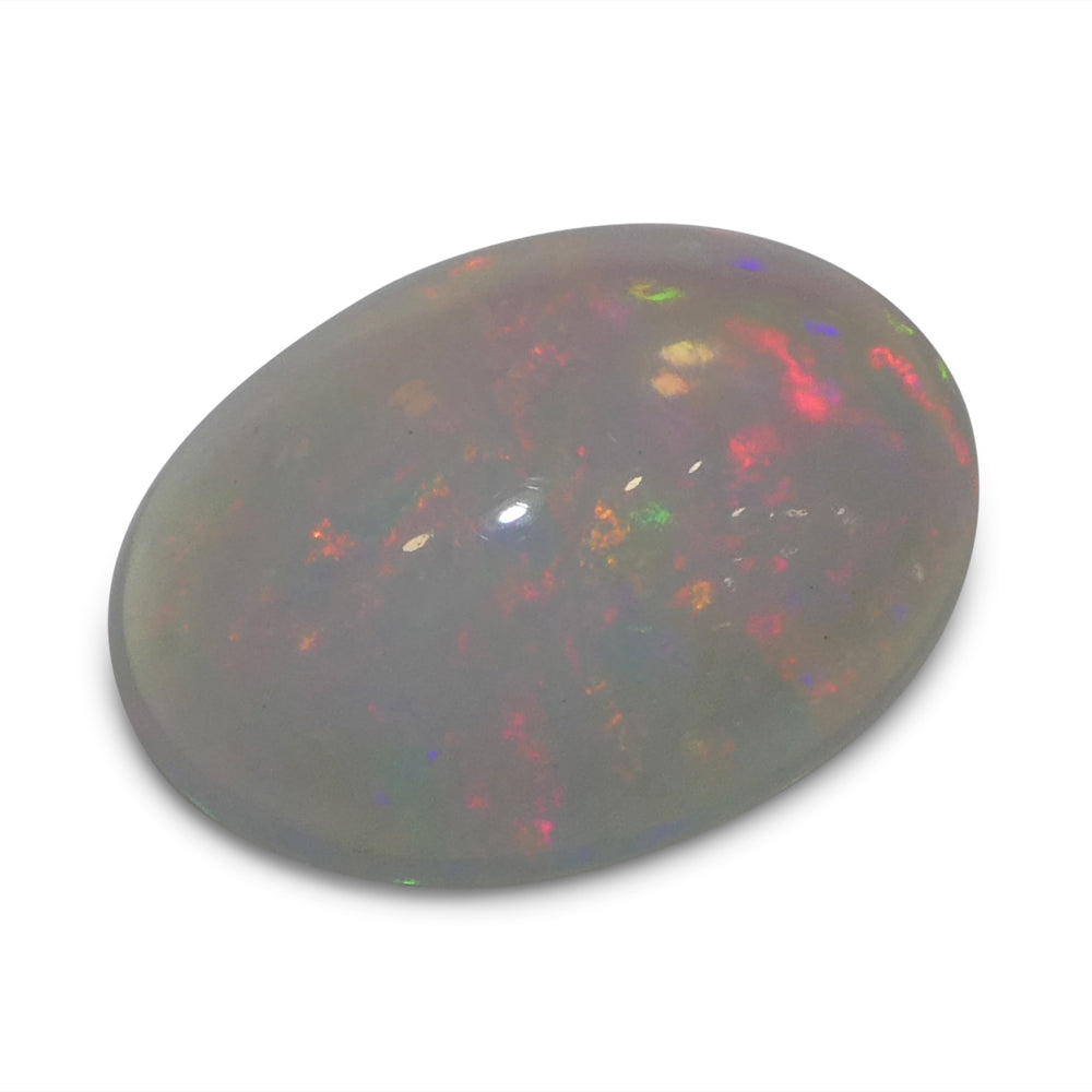 3.32ct Oval Cabochon White Crystal Opal from Ethiopia - Skyjems Wholesale Gemstones