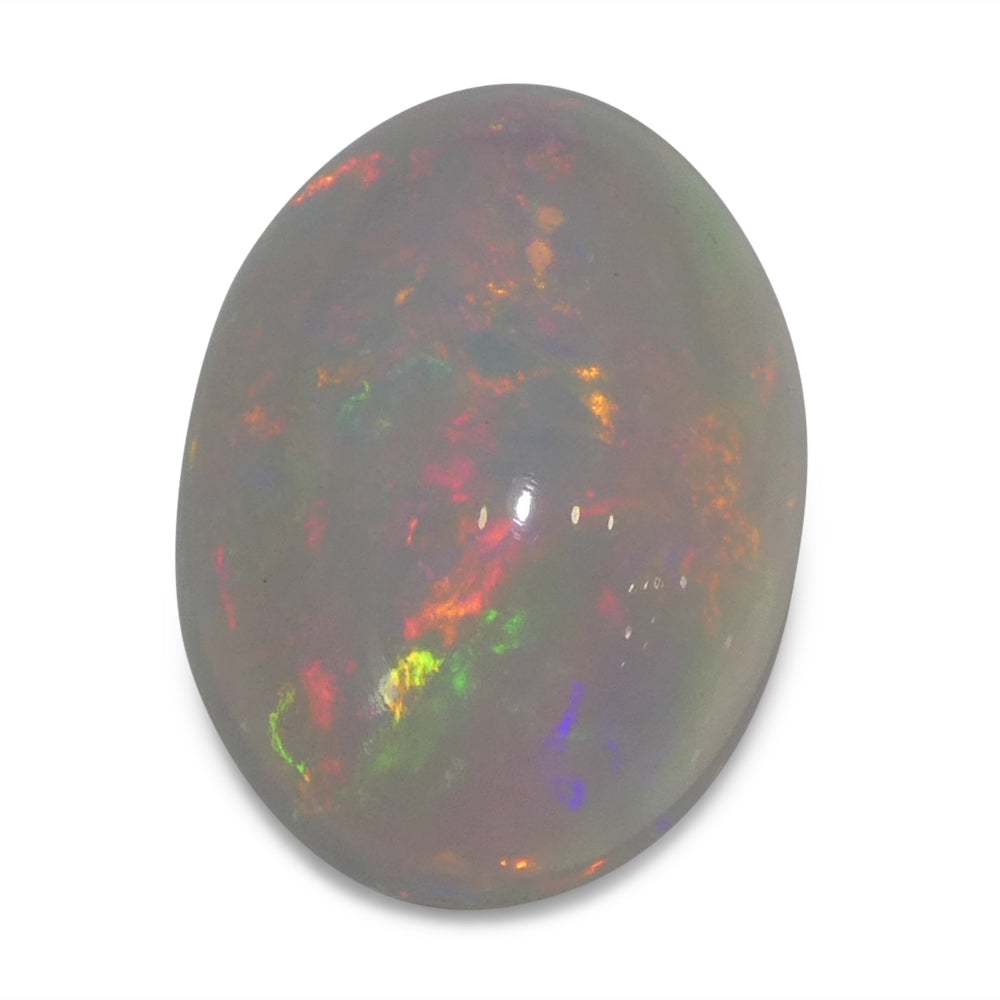 3.32ct Oval Cabochon White Crystal Opal from Ethiopia - Skyjems Wholesale Gemstones