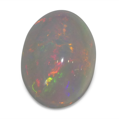 3.32ct Oval Cabochon White Crystal Opal from Ethiopia