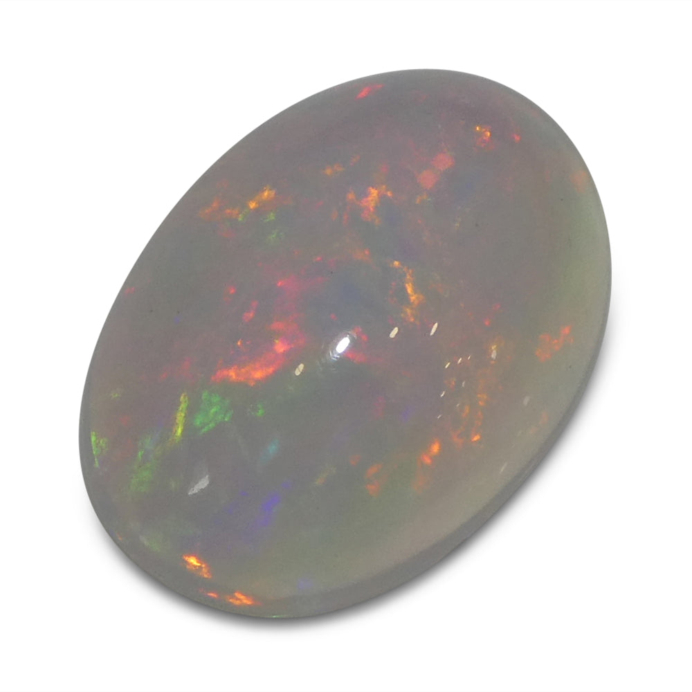 3.32ct Oval Cabochon White Crystal Opal from Ethiopia - Skyjems Wholesale Gemstones